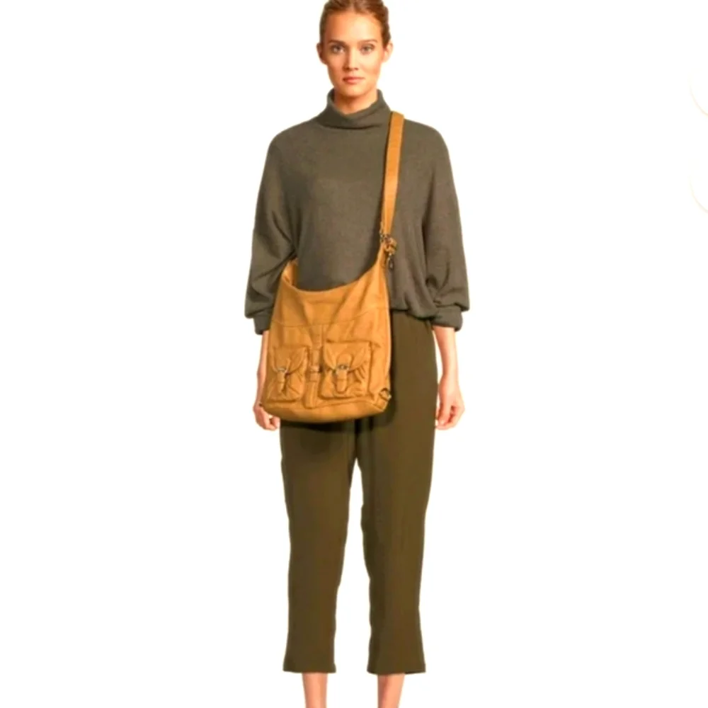 NWT AMPERE CREATIONS Janey Jane Convertible Backpack Mustard Yellow Gold
